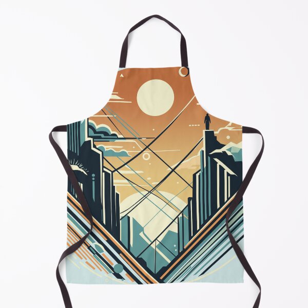 Item preview, Artistic Sunlit Cityscape, Abstract Mountain Skyline Design designed and sold by KaleidoNest.