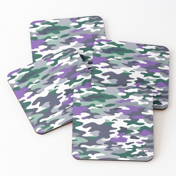 Item preview, Dark Green, Gray and Purple Camouflage Print designed and sold by TheCamoShop.