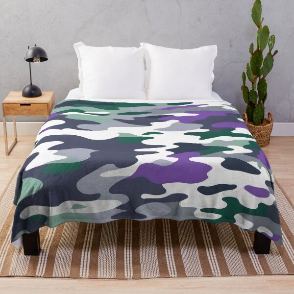 Item preview, Dark Green, Gray and Purple Camouflage Print designed and sold by TheCamoShop.