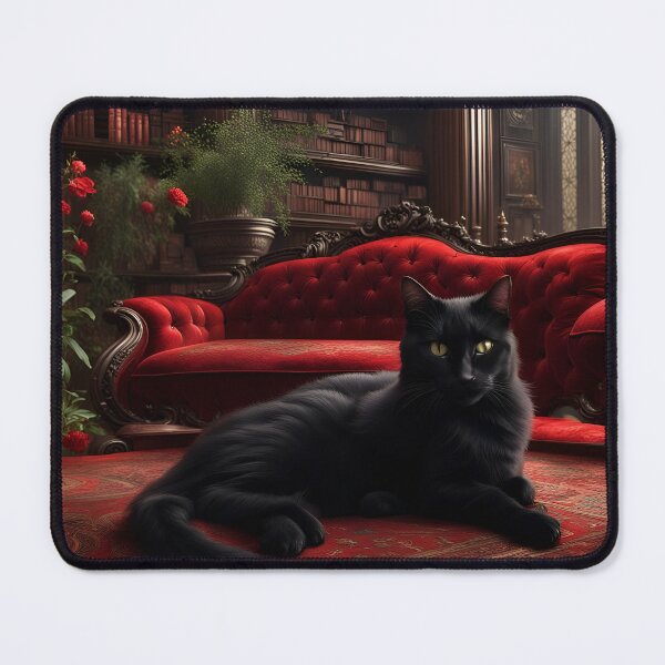 Item preview, Black Cat Red Couch designed and sold by JoieW.