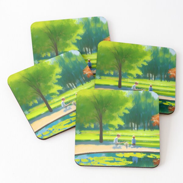 Item preview, Abstract image of kids in the park designed and sold by Hall-O-Gram.