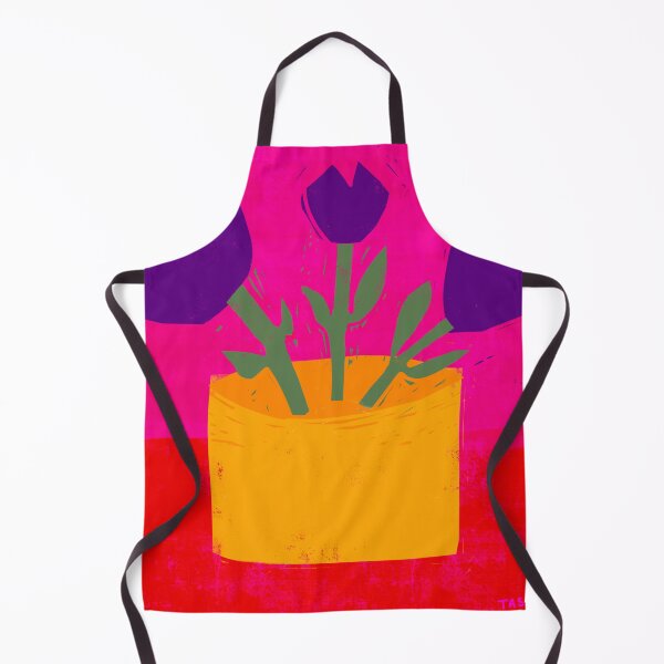 Item preview, Purple flowers abstract art block print designed and sold by tascha-doodles.