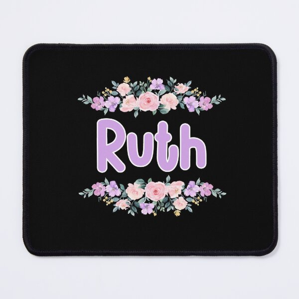 Item preview, Purple Flower Ruth Name Label (Black) designed and sold by NormadWorld.