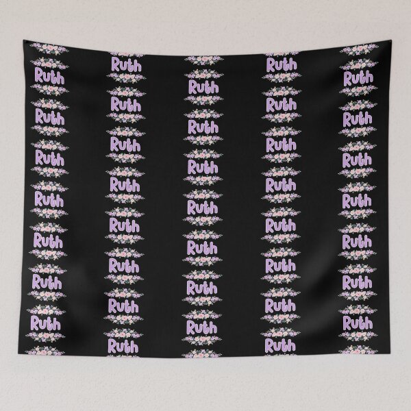 Item preview, Purple Flower Ruth Name Label (Black) designed and sold by NormadWorld.
