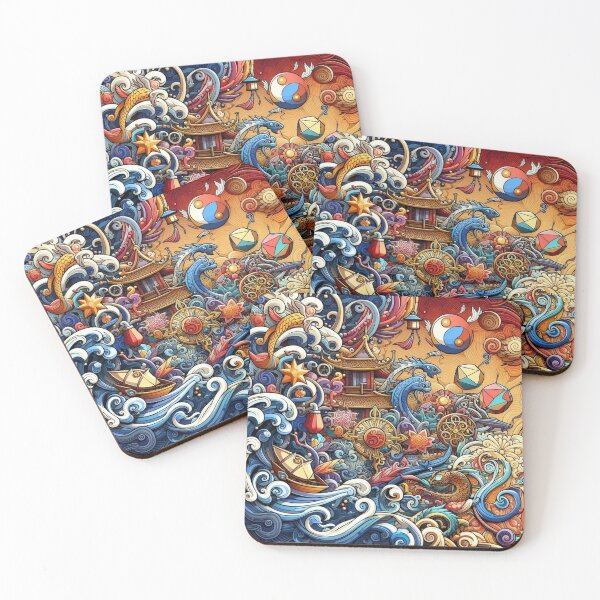 Item preview, Cultural Wave: Fish, Ships, and Dragons Unite designed and sold by Paubiz.