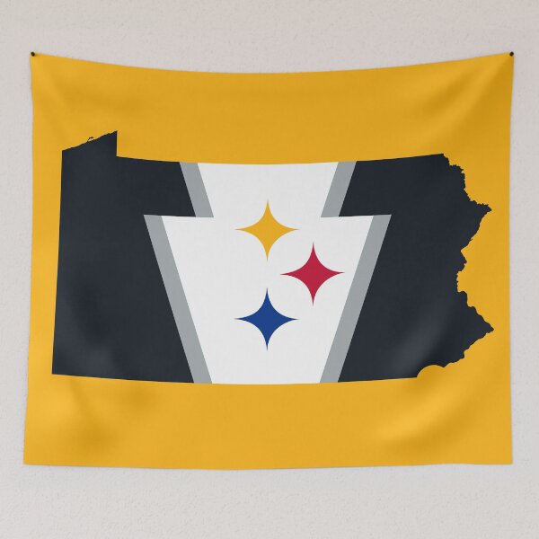 Item preview, Pittsburgh Football Keystone Flag Map designed and sold by Tara Stark.