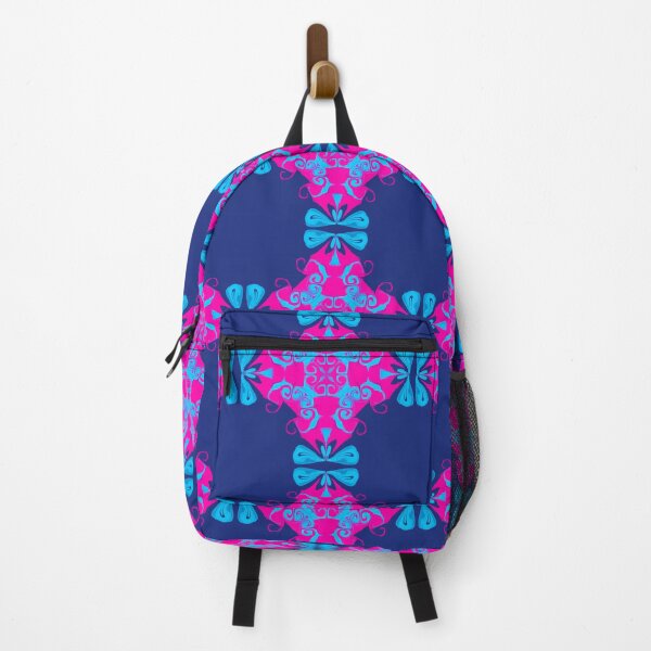 Item preview, Blue and pink symmetrical, seamless pattern designed and sold by Fantacaroo Designs.