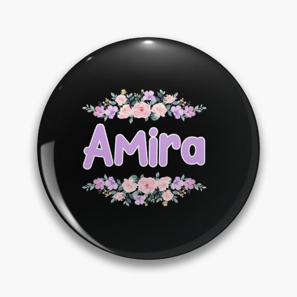Item preview, Purple Flower Amira Name Label (Black) designed and sold by NormadWorld.