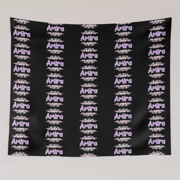Item preview, Purple Flower Amira Name Label (Black) designed and sold by NormadWorld.