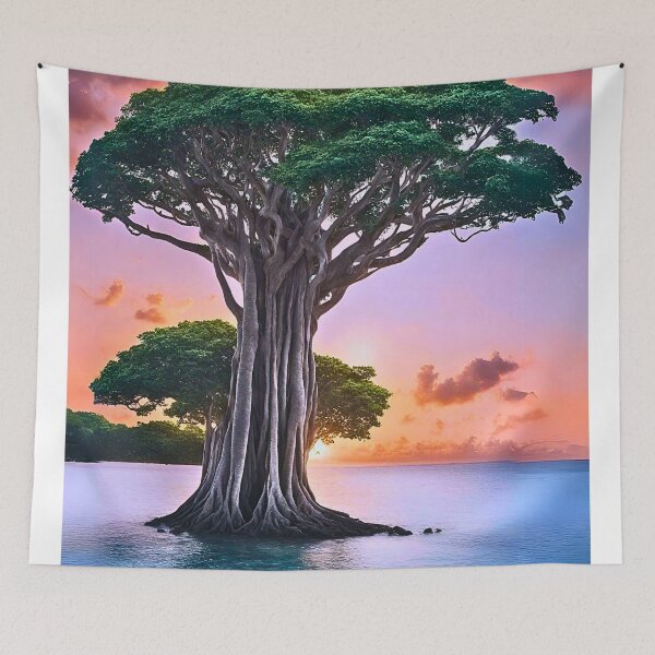 Item preview, Towering Majestic Banyan Tree Sunset designed and sold by Fredster1966.