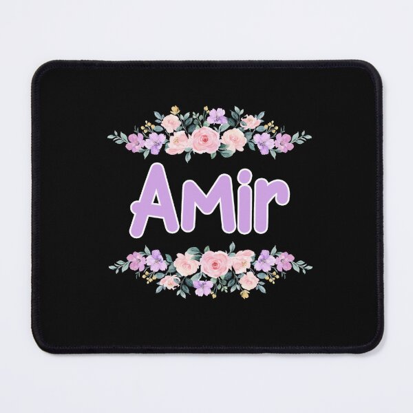 Item preview, Purple Flower Amir Name Label (Black) designed and sold by NormadWorld.