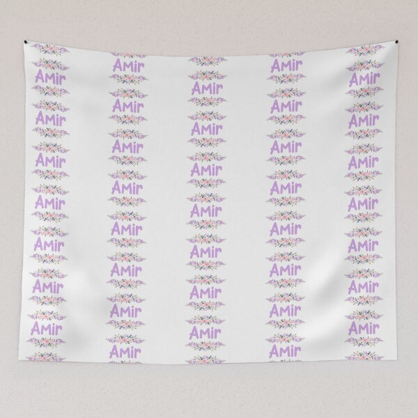 Item preview, Purple Flower Amir Name Label  designed and sold by NormadWorld.