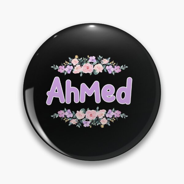 Item preview, Purple Flower Ahmed Name Label (Black) designed and sold by NormadWorld.