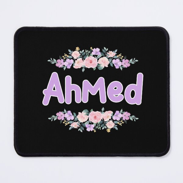 Item preview, Purple Flower Ahmed Name Label (Black) designed and sold by NormadWorld.