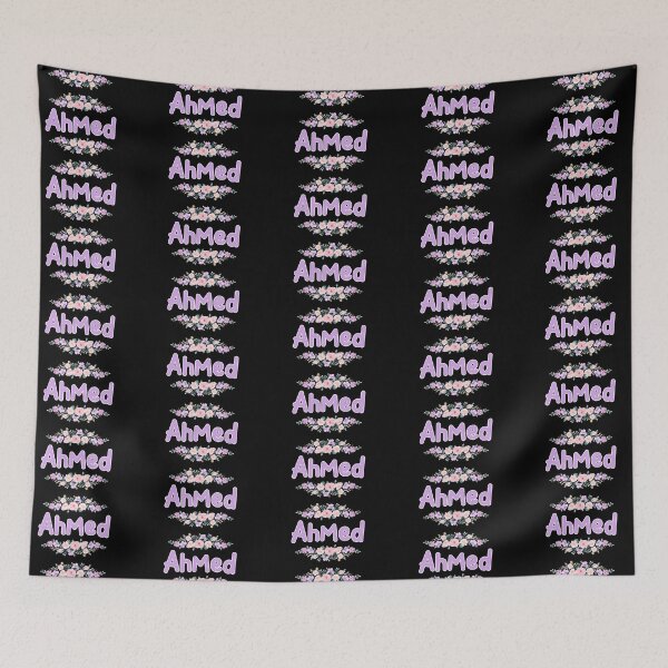 Item preview, Purple Flower Ahmed Name Label (Black) designed and sold by NormadWorld.