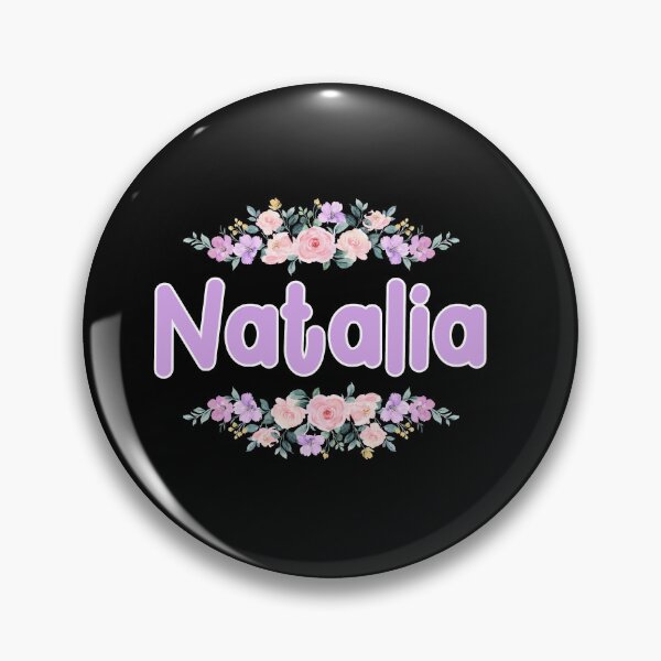 Item preview, Purple Flower Natalia Name Label (Black) designed and sold by NormadWorld.