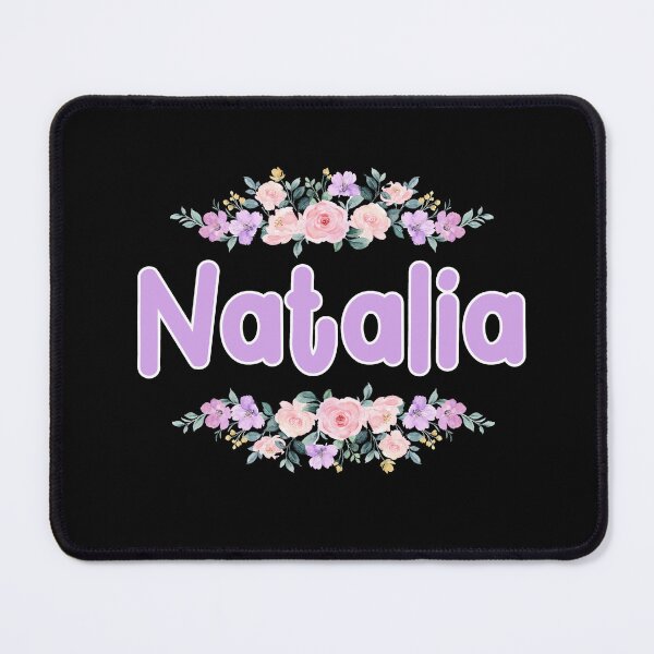 Item preview, Purple Flower Natalia Name Label (Black) designed and sold by NormadWorld.