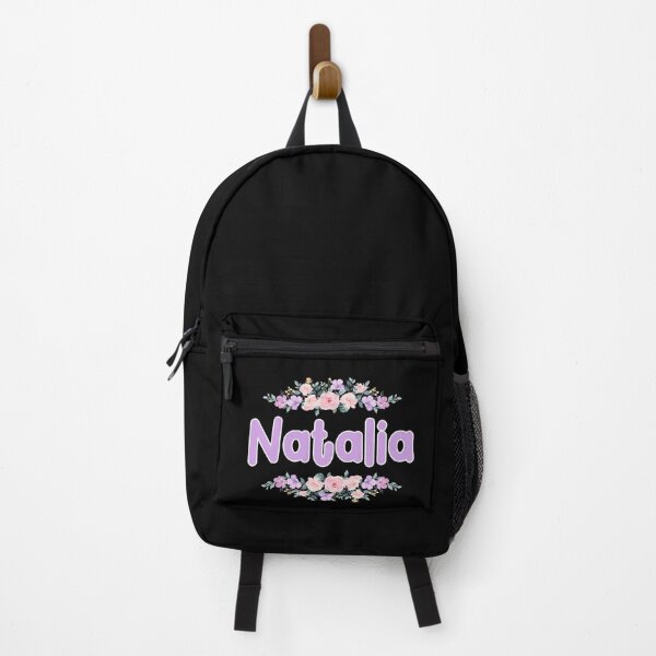 Item preview, Purple Flower Natalia Name Label (Black) designed and sold by NormadWorld.