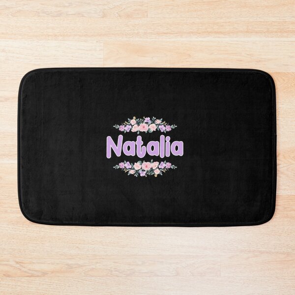 Item preview, Purple Flower Natalia Name Label (Black) designed and sold by NormadWorld.