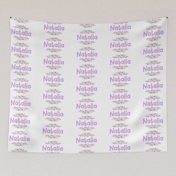 Item preview, Purple Flower Natalia Name Label designed and sold by NormadWorld.
