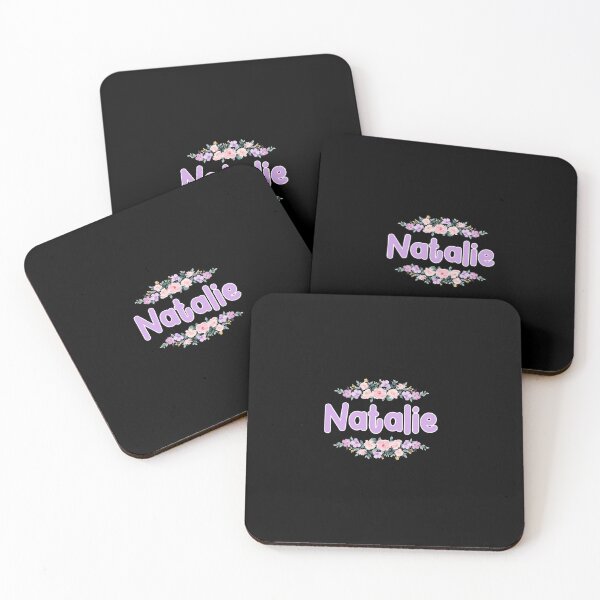 Item preview, Purple Flower Natalie Name Label (Black) designed and sold by NormadWorld.