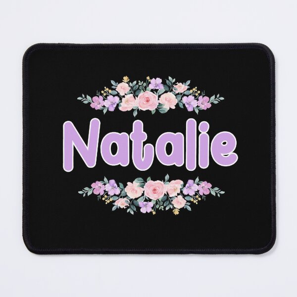 Item preview, Purple Flower Natalie Name Label (Black) designed and sold by NormadWorld.