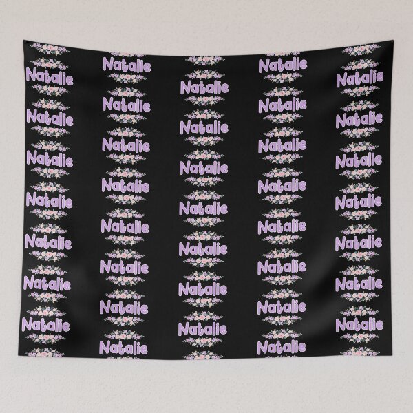 Item preview, Purple Flower Natalie Name Label (Black) designed and sold by NormadWorld.