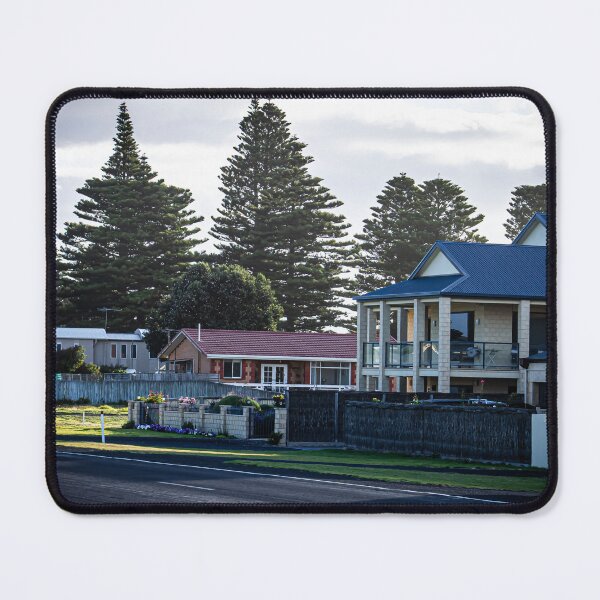 Item preview, Coastal living with a pine view - charming residential area as a high-quality photo print designed and sold by TRex-Landscapes.