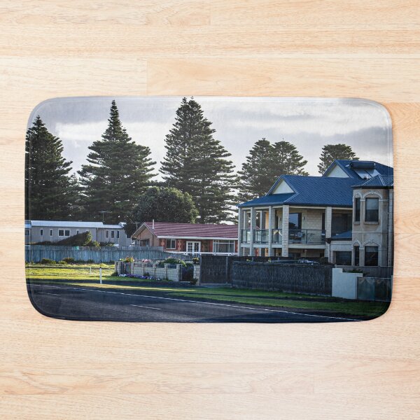 Item preview, Coastal living with a pine view - charming residential area as a high-quality photo print designed and sold by TRex-Landscapes.