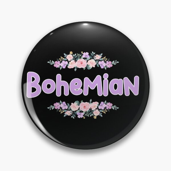 Artikelvorschau, Lila Blumen-Bohemien-Namensschild (Schwarz) entworfen und verkauft von NormadWorld.