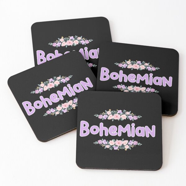Item preview, Purple Flower Bohemian Name Label (Black) designed and sold by NormadWorld.