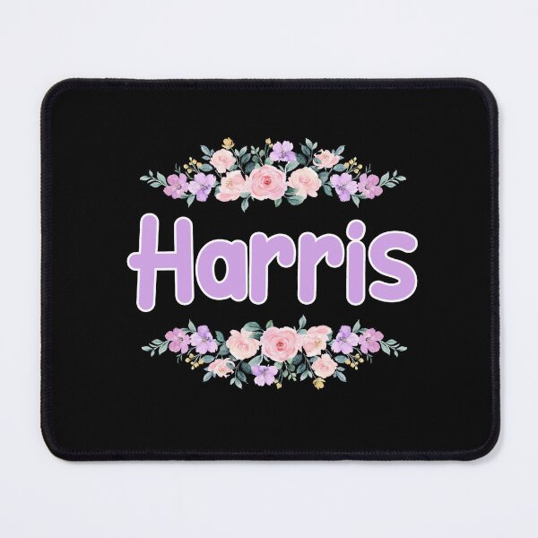 Item preview, Purple Flower Harris Name Label (Black) designed and sold by NormadWorld.