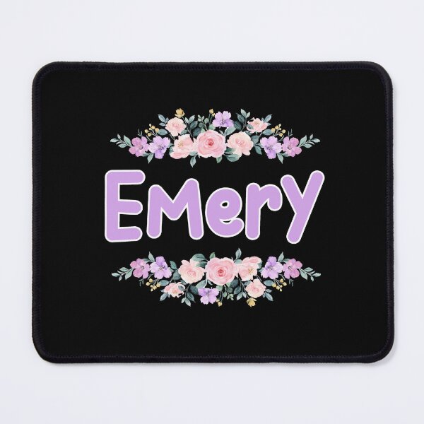Item preview, Purple Flower Emery Name Label (Black) designed and sold by NormadWorld.