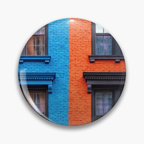 Item preview, Red and Blue Brick Building - Colorful designed and sold by jecphotography and art.