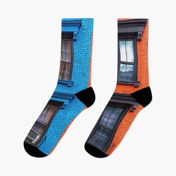 Item preview, Red and Blue Brick Building - Colorful designed and sold by jecphotography and art.