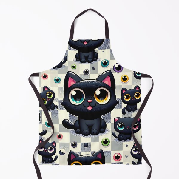 Item preview, Charming Checkered Cartoon Cats designed and sold by inkArtistryfine.
