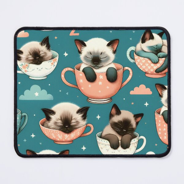 Item preview, Cozy Kittens in Teacups Pattern designed and sold by inkArtistryfine.