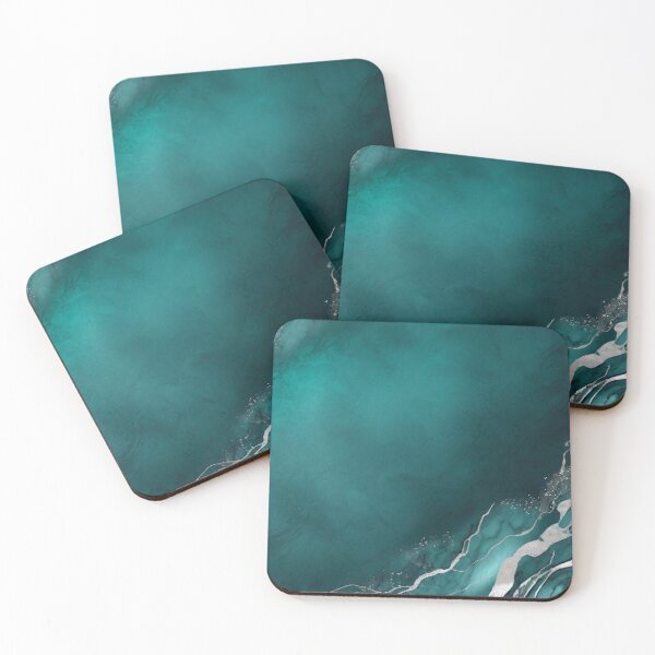 Item preview, Serenade in Teal: Silver Marble Elegance designed and sold by LyssasMindArt.