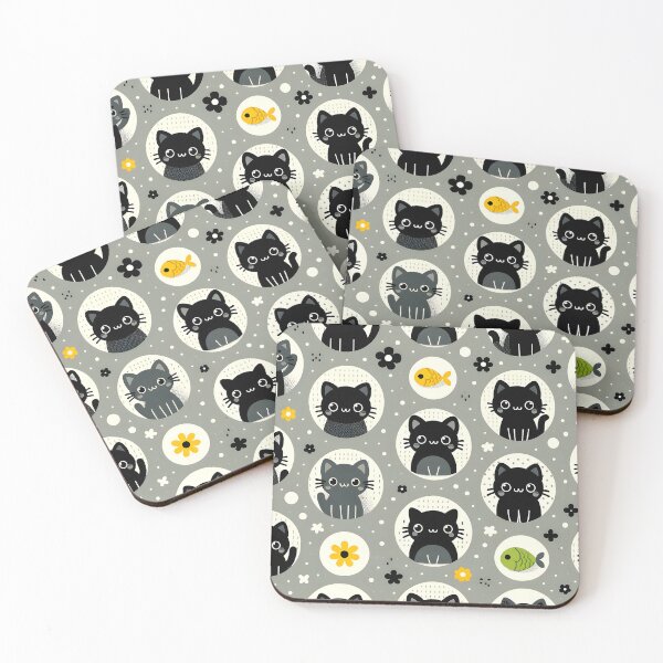 Item preview, Charming Monochrome Cat Doodles designed and sold by inkArtistryfine.