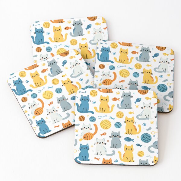 Item preview, Playful Cat and Yarn Pattern designed and sold by inkArtistryfine.