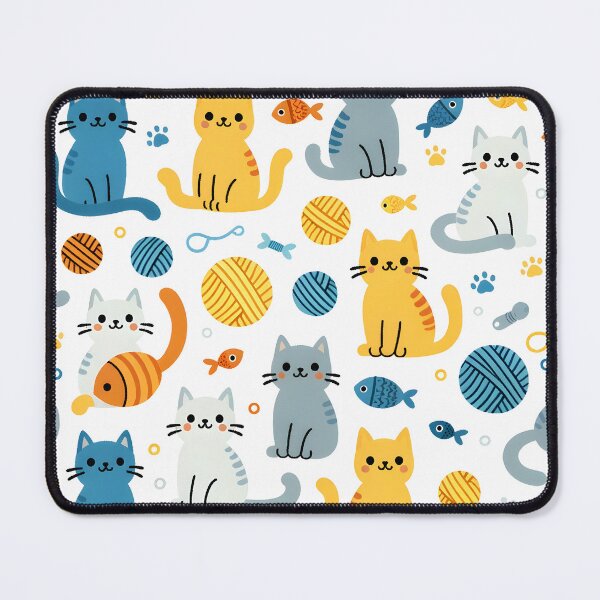 Item preview, Playful Cat and Yarn Pattern designed and sold by inkArtistryfine.