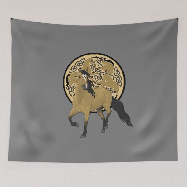 Item preview, Buckskin Andalusian Horse with Celtic Horse Triskele designed and sold by DappledMoon.