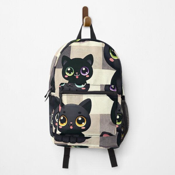 Item preview, Adorable Black Cartoon Cats Pattern designed and sold by inkArtistryfine.