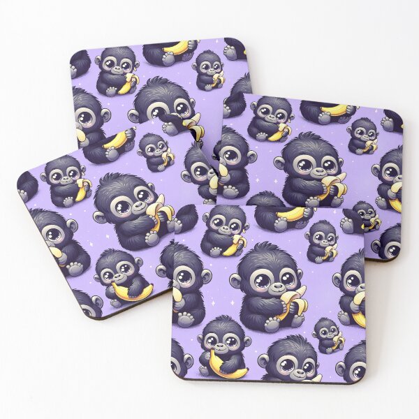 Item preview, Adorable Baby Gorillas with Bananas designed and sold by inkArtistryfine.