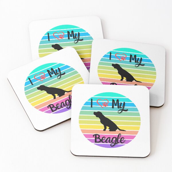 Item preview, "I Love My Beagle" Rainbow Paws Spectrum Tee designed and sold by Wabi-SabiStudio.