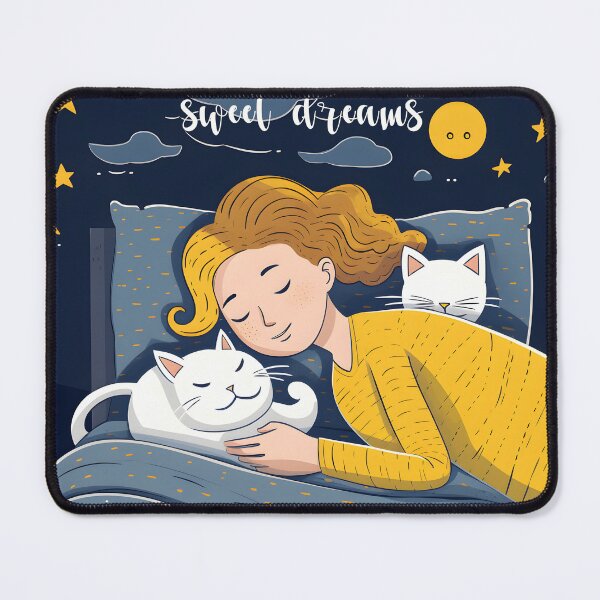 Item preview, Serenity in Slumber with Feline Friend designed and sold by inkArtistryfine.