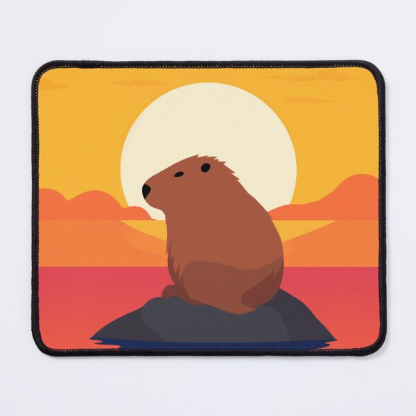 Item preview, A lone capybara sitting on the rock waiting for the sunrise designed and sold by KapybaraX.