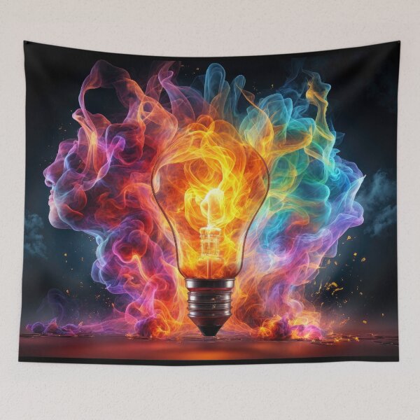 Item preview, Colorful Lightbulb with Ribbons of Smoke - Creativity designed and sold by jecphotography and art.