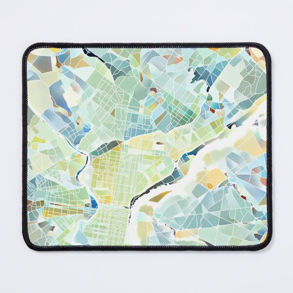 Item preview, Philadelphia Pennsylvania City Map - Pastel Color Scheme designed and sold by StylishStacks.