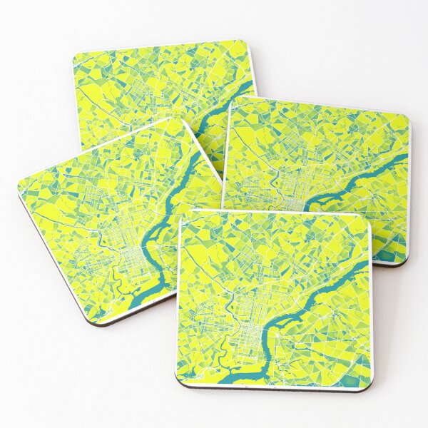 Item preview, Philadelphia Pennsylvania City Map - Green-Yellow Duotone designed and sold by StylishStacks.
